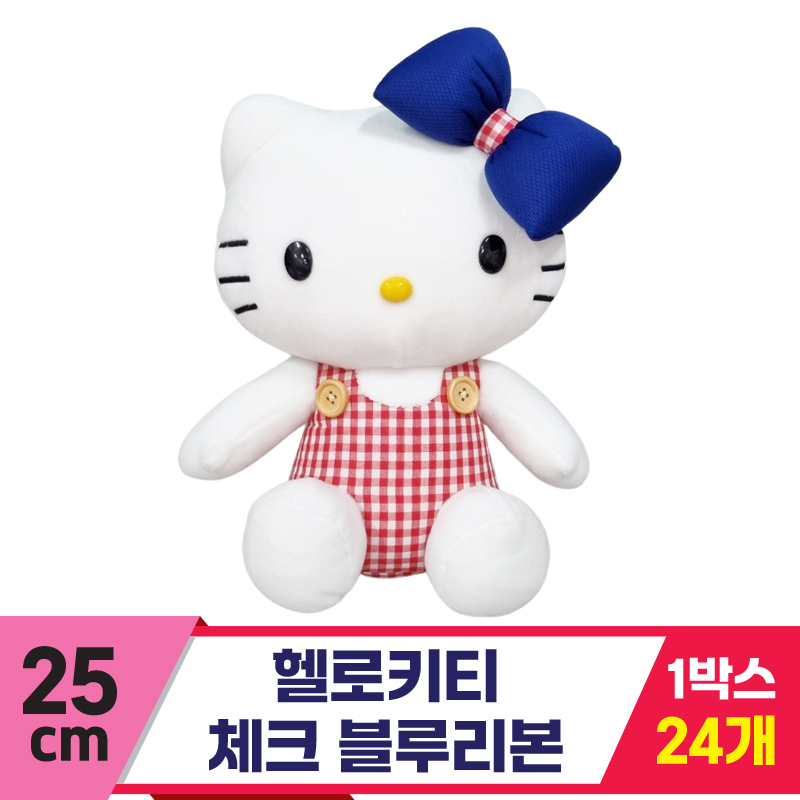 [HK]25cm 헬로키티 체크 블루리본